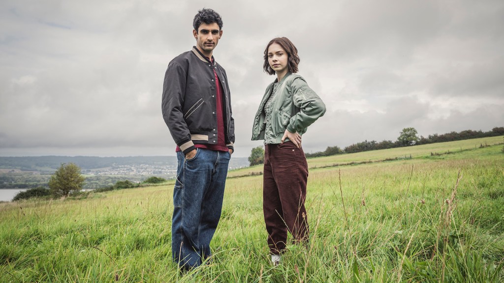 Pip (Emma Myers) and Ravi (Zain Iqbal) in 'A Good Girl's Guide to Murder'
