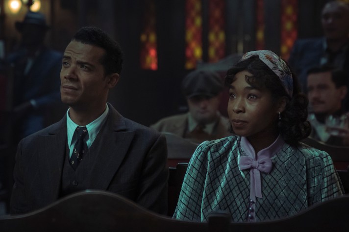 Jacob Anderson as Louis De Point Du Lac and Delainey Hayles as Claudia - Interview with the Vampire Season 2, Episode 2