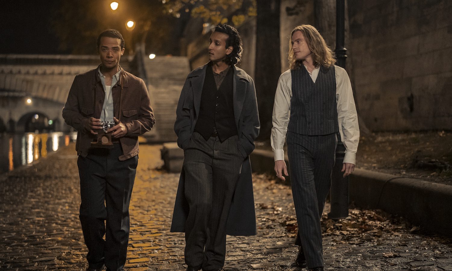 Jacob Anderson as Louis De Point Du Lac, Assad Zaman as Armand and Sam Reid as Lestat De Lioncourt - Interview with the Vampire Season 2, Episode 3